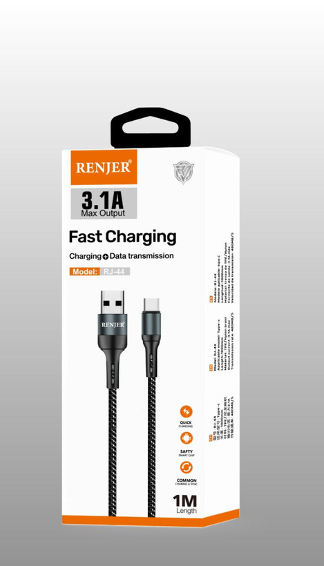کابل کنفی USB به Lightning فست شارژ طول 1 متر fast charge