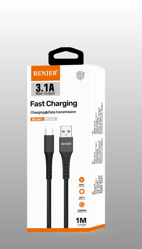 کابل لایتنینگ کنفی USB به Lightning طول 1 متر مدل RJ 24 لایتنینگ به یو اس بی